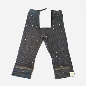 Mayoral Newborn Baby Girls Leggings Dark Grey Polka Dot Ribbed 2-4 Months‎ NWT